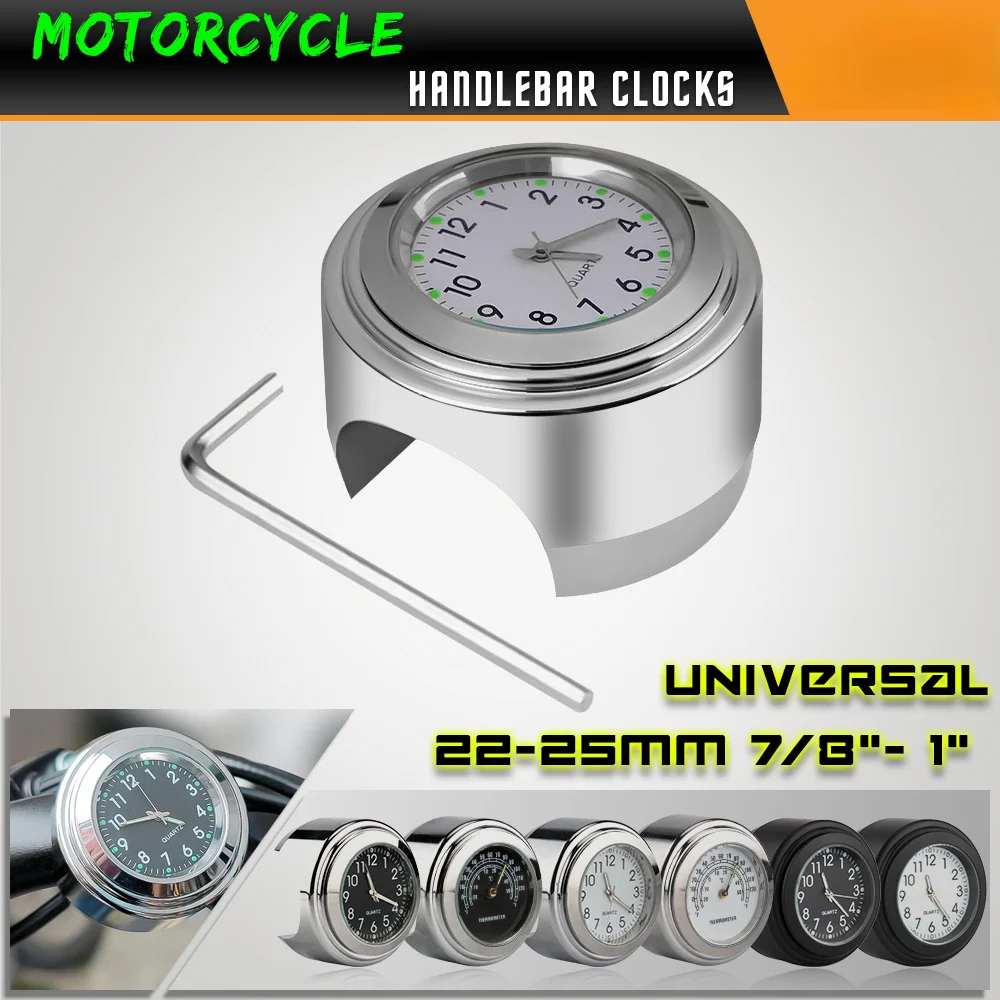 Waterproof Motorcycle Motorbike Clock Or Thermometer Thermo Fit For 7/8&quot; or 1&quot; - £10.70 GBP