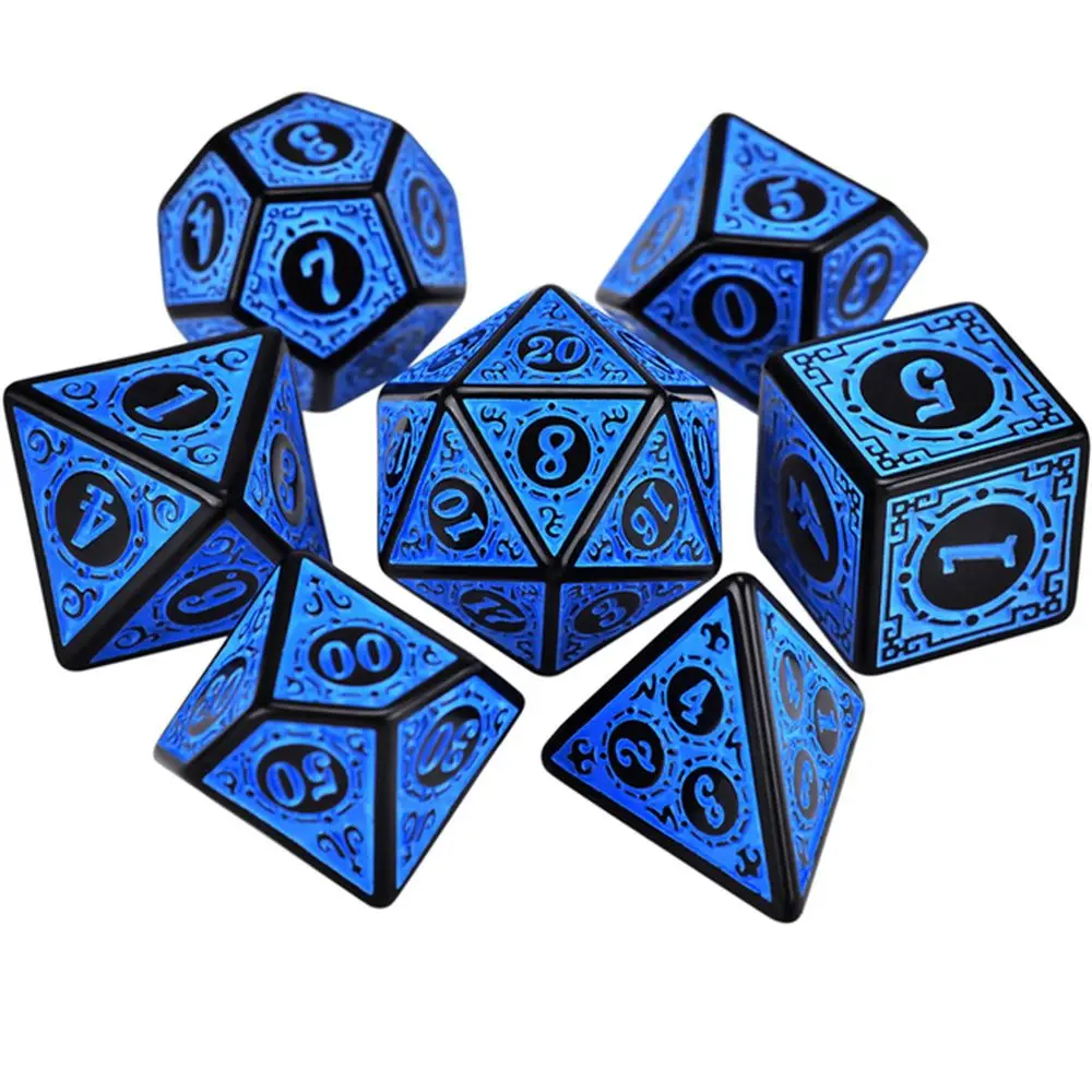 7Pcs Polyhedral Dice Double-Colors Polyhedral Game Dice for RPG Dungeons and s D - £77.92 GBP