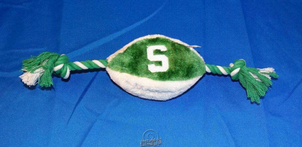Michigan State University Spartans Plush Football Squeaky Rope Dog Chew Toy - $4.70
