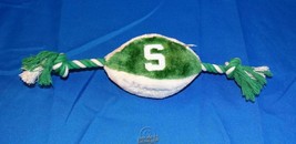 Michigan State University Spartans Plush Football Squeaky Rope Dog Chew Toy - £3.67 GBP