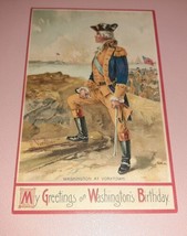 Washington&#39;s Birthday Yorktown Postcard Embossed 1910 Unused Antique - £7.75 GBP