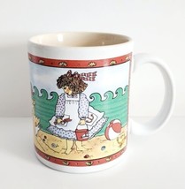 Vintage Kristine Byrnes Collection Coffee Mug Sand Castle Beach TLC HGS2B - £16.36 GBP