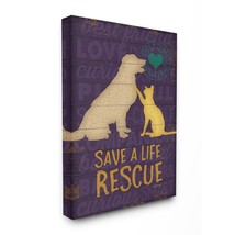 Stupell Industries Save A Life Rescue Dog and Cat Silhouette Canvas Wall Art, 24 - $61.99