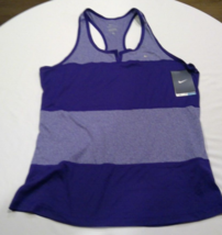 Nike Womens Dri Fit V Neck Athletic Racerback Tank Top 545904 Large Purple - £18.16 GBP