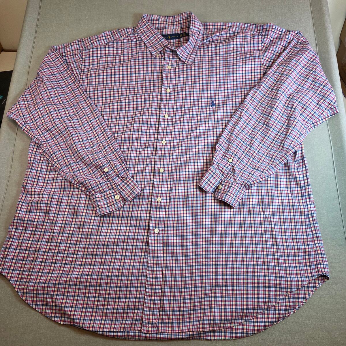 Polo Ralph Lauren 3XLT Plaid Cotton Button Down Shirt Long Sleeve Tall - $54.99