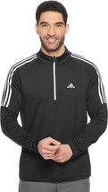 Adidas Golf Men&#39;s Black 3 Stripe Shoulder 1/4 Zip Pullover Top XLarge XL 3598-10 - £42.17 GBP