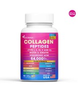 Collagen Peptides Pills 1000mg Hydrolyzed Anti Aging Capsules Types I,II... - $32.48 CAD