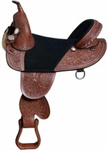 New Western Pleasure Trail Barrel Racing Premium Leather TREELESS saddle 16&quot; - £371.76 GBP