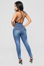 Ripped hole fashion Jeans Women High Waist skinny Denim Pants Elastic St... - £21.33 GBP