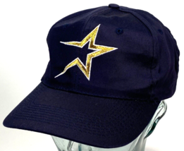 Vtg Houston Astros Hat-90s Logo-Dark Blue-Gold Embroidered-Snapback-MLB ... - $18.70