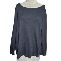 Black Long Sleeve Cotton Top Size 0X - £19.42 GBP