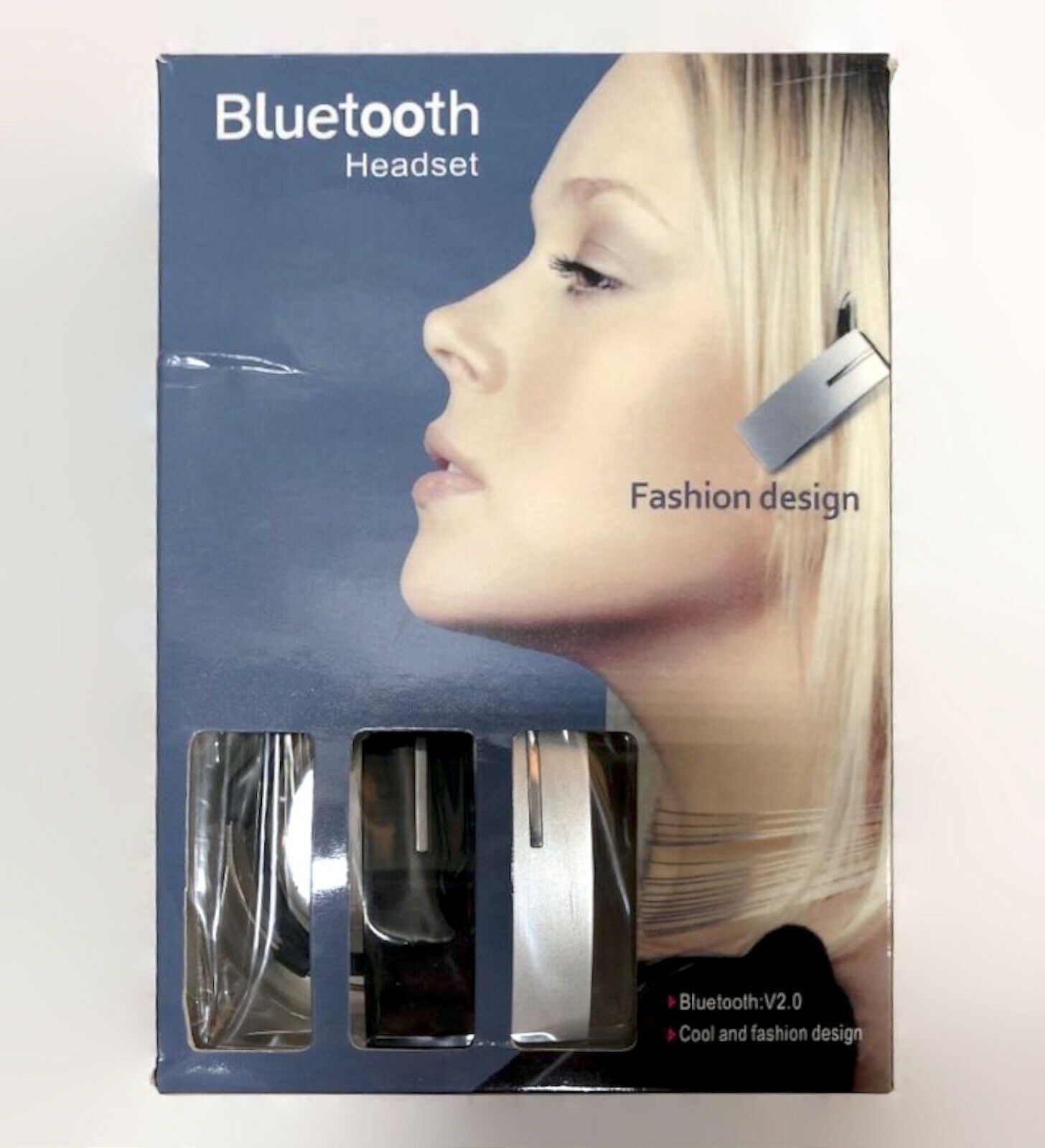 NEW Bluetooth Headset Fashion Stylish Design w/ Red Black Silver Faceplates - $14.06