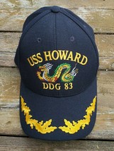Navy U.S. Destroyer USS Howard DDG-83 Black Snapback Hat Vintage - $38.32 CAD