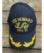 Navy U.S. Destroyer USS Howard DDG-83 Black Snapback Hat Vintage - $502.61 MXN