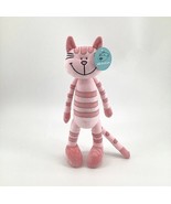 Cat Plushie 13” Pink Tabby Cat Stuffed Animal Plush Toy, Cute Stuffed Ca... - $12.19