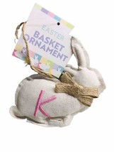 Easter Bunny Monogram Letter K Hanging Fabric Charm Ornament 5 Inches Tall - $15.89