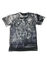 Affliction Graphic Shirt Sz Med Skull Y2k Cyber Mall War In Heaven Armag... - £22.75 GBP