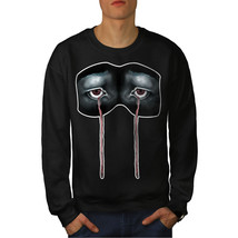 Wellcoda Cry Scary Creepy Mens Sweatshirt, Freaky Casual Pullover Jumper - $30.17+