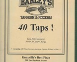 Barley&#39;s Taproom &amp; Pizzeria Menu Jackson Ave Knoxville Tennessee - £13.95 GBP