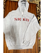 Adult&#39;s Mickey Mouse Walt Disney World Gray Full Zip Hooded Jacket Size XL - €15,45 EUR