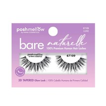 POSHMELLOW BARE NATURELLE 100% HUMAN HAIR LASHES 3D TAPERED - #67109 LUXE - $2.49