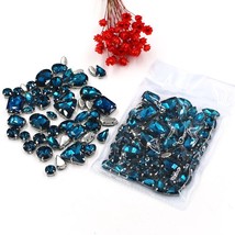 Sell at a loss! 50pcs/bag high quality mixed shape peacock blue gl crystal sew o - £46.63 GBP