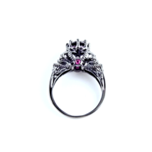 Skull Ring Black & Purple Zircon Sizes 7 & 8 Fashion Jewelry image 2