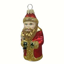 Vintage Krebs Blown Glass Christmas Ornament Santa Germany 4&quot; - £11.07 GBP