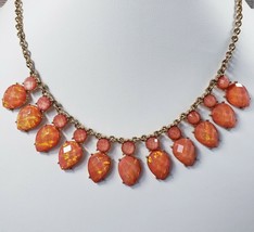 Charming Charlie Acrylic Iridescent Coral Tone 16&quot; Statement Necklace - £12.26 GBP