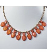 Charming Charlie Acrylic Iridescent Coral Tone 16&quot; Statement Necklace - £12.06 GBP