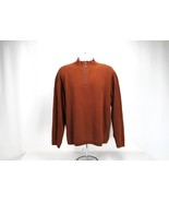 Tommy Bahama 1/4 Zip Brown Tan Sweater Men&#39;s Sz L Mock Neck Cotton Long ... - £26.47 GBP