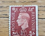 Great Britain Stamp King George VI 1 1/2d Used Maroon - $1.89