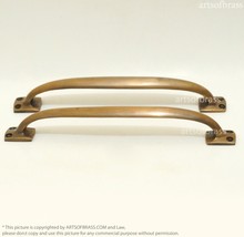 8.85&quot; Retro Long Western Classic Bar Solid Brass Handle Cabinet Knob Pulls - $40.00