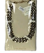 Amrita Singh Gold Black Necklace 5 Row NIB NWT Rare HTF - $24.40