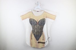 Vtg 90s Streetwear Womens OSFA All Over Print Sexy Lady Beach Swimming T... - £35.01 GBP