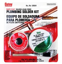 Silver Bearing Lead Free Solder &amp;Flux Plumbing Soldering Kit Plumber Oatey 50684 - £34.36 GBP