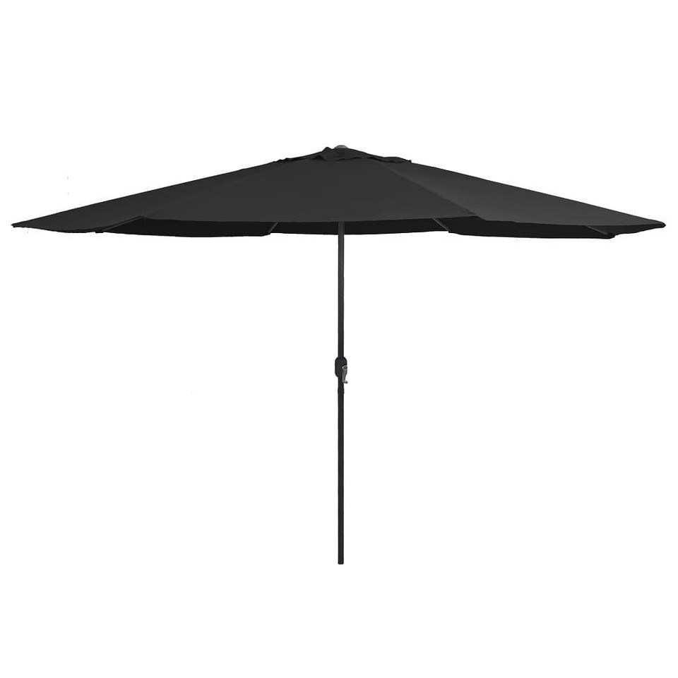 vidaXL Garden Parasol Black Metal, Polyester Large Tiltable - $109.27