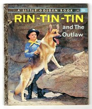 VINTAGE 1957 Golden Rin Tin Tin and the Outlaw Children&#39;s Hardcover Book - £11.67 GBP