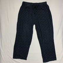 Pajama Pants Bottoms Black Polka Dot Pattern Women’s Medium PJ Capri Cro... - £13.18 GBP