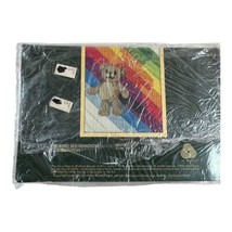 Sunset Needlepoint Me And My Shadow Teddy  Bear Rainbow Kit Fits Frame 5” X 7” - £18.64 GBP