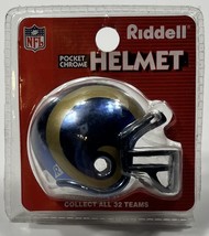 Riddell Pocket Chrome Helmet - Los Angeles Rams - NFL Gold Horn Swirl - £7.82 GBP