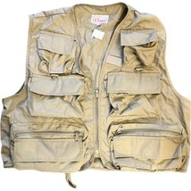 Orvis Fly Fishing Vest Men&#39;s Medium Khaki Beige Vintage Made In Korea Deadstock - £22.25 GBP