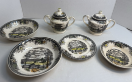 Vintage 6pc Ceramic Meadow Japanese Spring Valley Dinnerware - €32,48 EUR