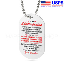 Dog Tag Birthday Gift for Grandson from Grandma I&#39;ll Always be with You -D310 - £27.72 GBP+