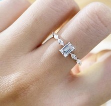 Emerald Cut Simulated Engagement Ring 2.50 CT Bridal Wedding Ring Gift For Her - £74.71 GBP