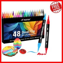 Vibrant Dual Tip Acrylic Paint Markers for DIY Crafts &amp; Art Projects - 4... - $575.98 MXN