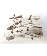 T-45TS Trainer Plane Art Print Drawing McDonnell Douglas 1986 75th Anniv... - $23.70