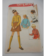 Vintage 60s 70s Girls Size 6 Simplicity top sewing pattern 8307 - $368.20 MXN