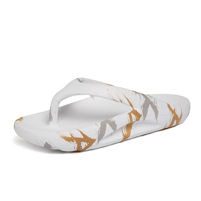 2024 Summer Herringbone Couple Flip Flops Female Outer Wear Beach Thick-soled La - £45.13 GBP