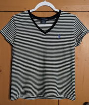 Polo Ralph Lauren Sport T Shirt Womens M Navy White Stripe Short Cap Sle... - $14.50